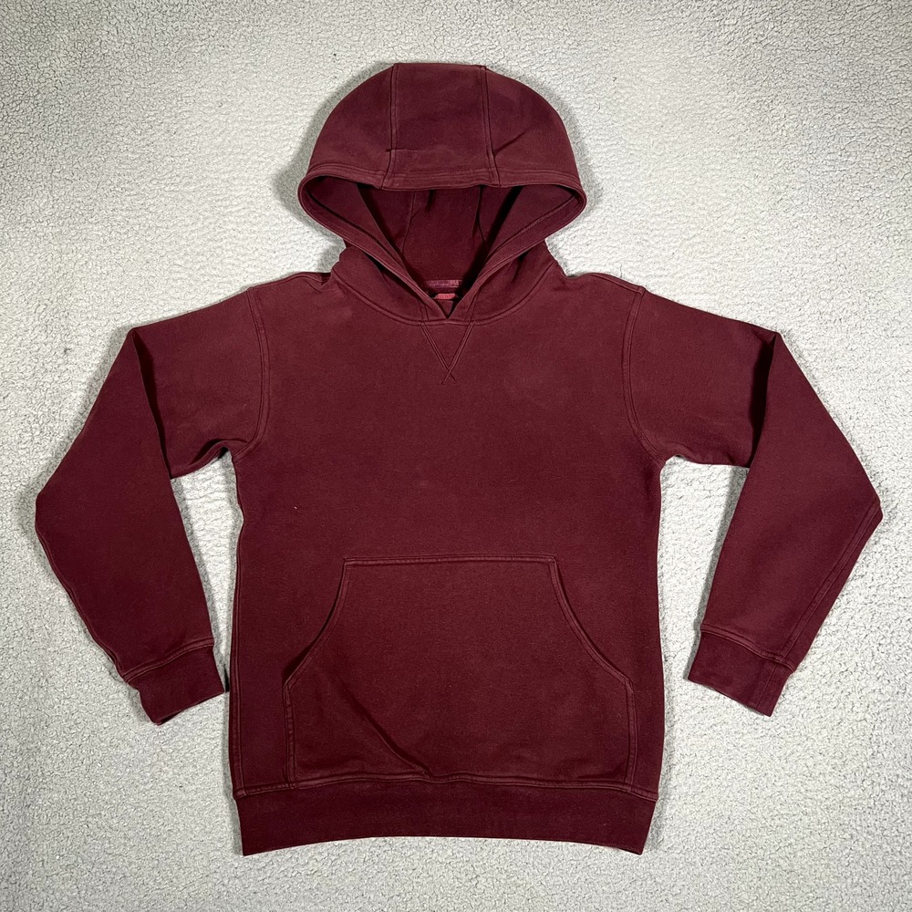 Lululemon Hoodie Mens Small Burgundy Pullover Hoodie Logo Casual Preppy Pocket